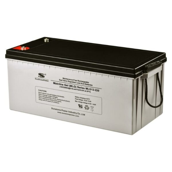 Sunstone Power Deep Cycle 12V 220AH Gel Solar Battery Side Image